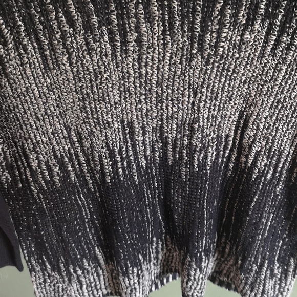 Eileen Fisher Wool Linen Blend Pullover Loose Knit Sweater Black & White Sz M - Picture 4 of 11